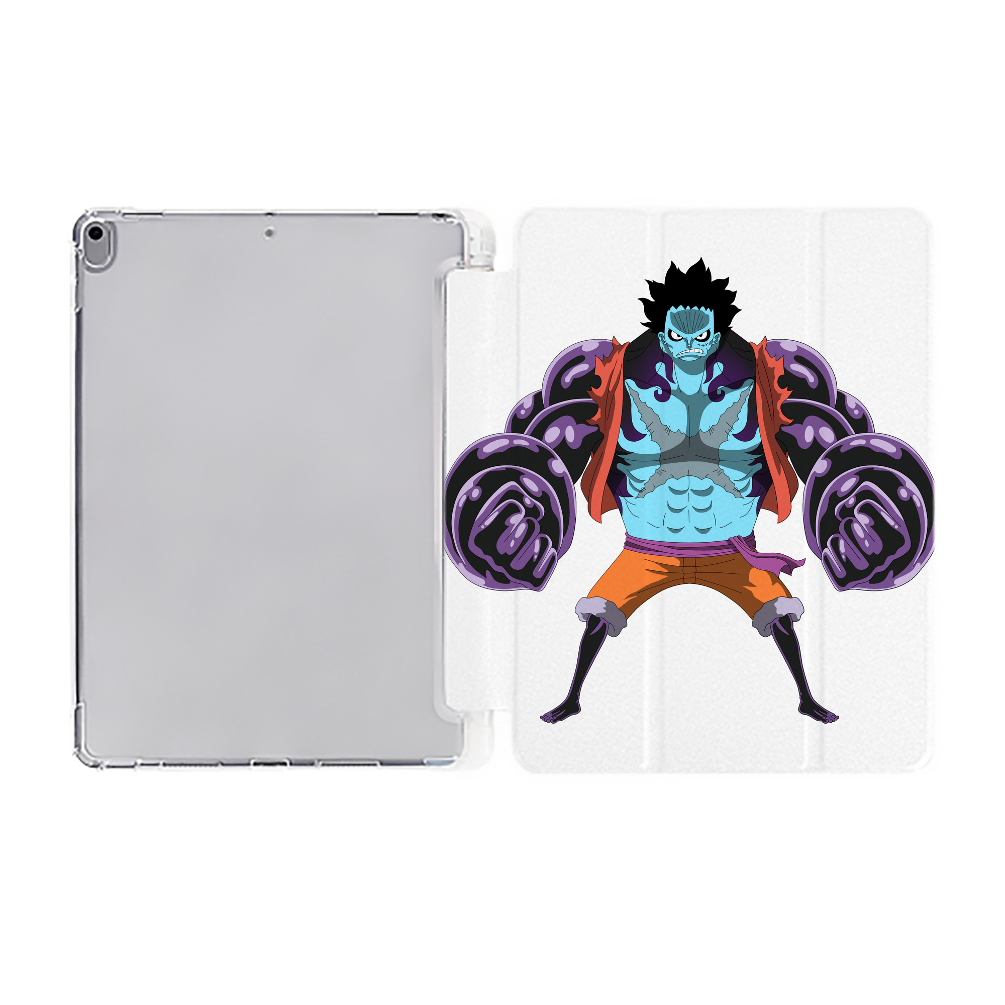（画像用） ワンピース モンキー・D・ルフィ ONE PIECE Monkey D. Luffy IPad ケース ペン収納付き 三つ折りスタンド PUレザー×シリコン 対応機種9.5/10.5/10.9インチ